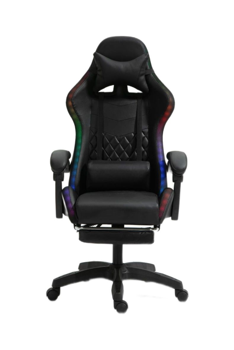 LED gaming chair with foot rest and back cushion Shop Today. Get it