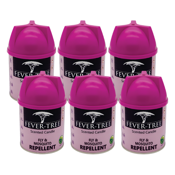6 x Fever Tree Fly Berries Scented Candles (Fly &amp; Mosquito Repellent)