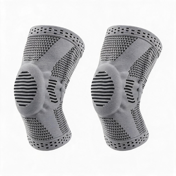 Compression Knee Sleeve with Patella Gel Pad and Side Stabilizers, Size M