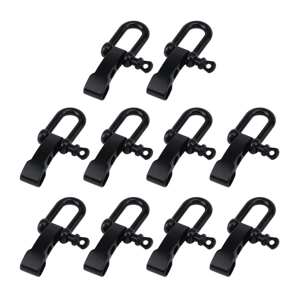 10 Pcs Paracord Bracelet Shackle Buckle D Shackle Clip Black