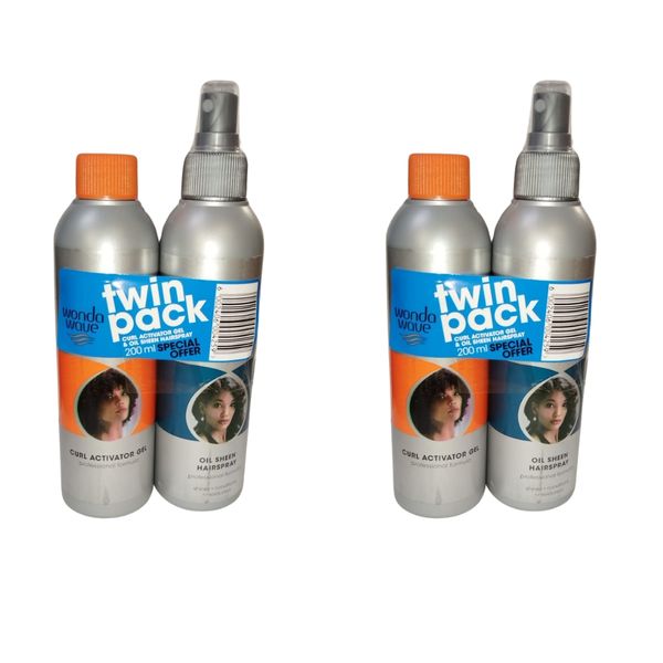 Wonda Wave - Gel &amp; Hair Spray - Oil Sheen (Twin Pack) - 200ml Pack of 2