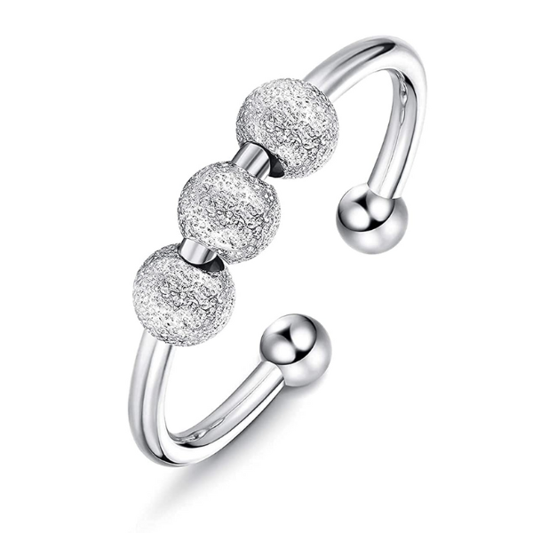 Silver Stress Anxiety Relief Ring