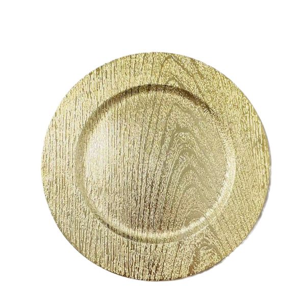 Woodgrain Design Plastic Underplate 33cm - Set of 6