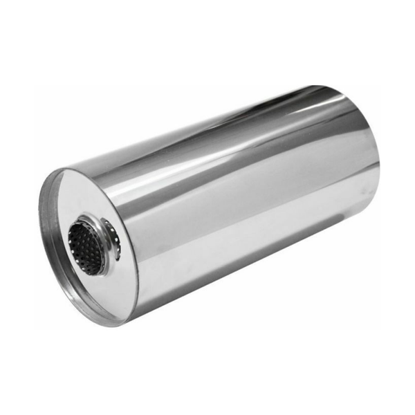 Round Stainless Steel Exhaust Silencer 400mm (50-89mm Inlet)