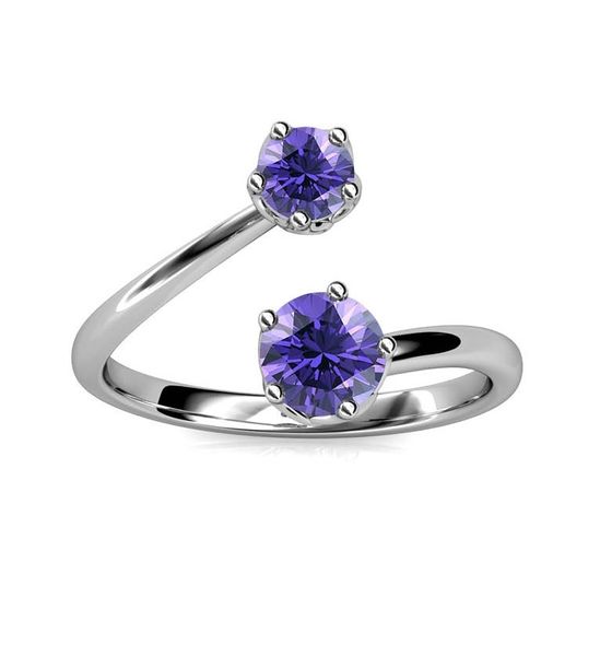 Crystalize 925 Silver February Birthstone Ring with Swarovski Crystals