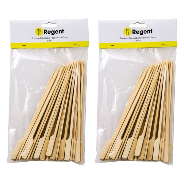 Regent Disposable Bamboo Food Paddle Picks - 180mm - 2Pack - 100piece