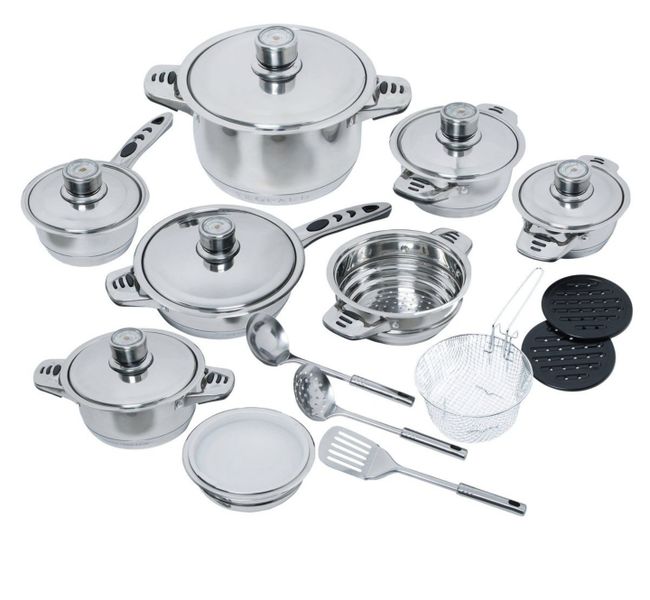 IH Quality 22 Piece Stainless Steel Cookware Set