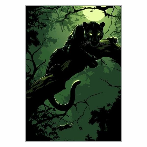 Black Panther In Jungle Poster - A1
