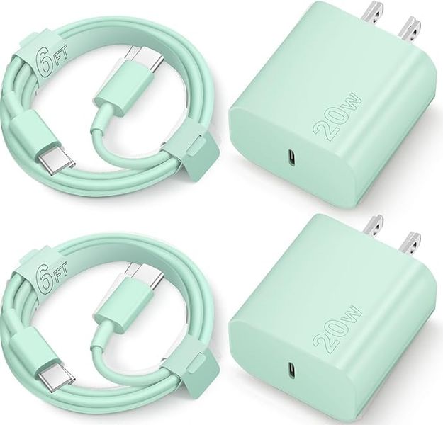 2PCS 20W Charger Fast Charging Type C Compatible With iPhone 16/15(Purple)