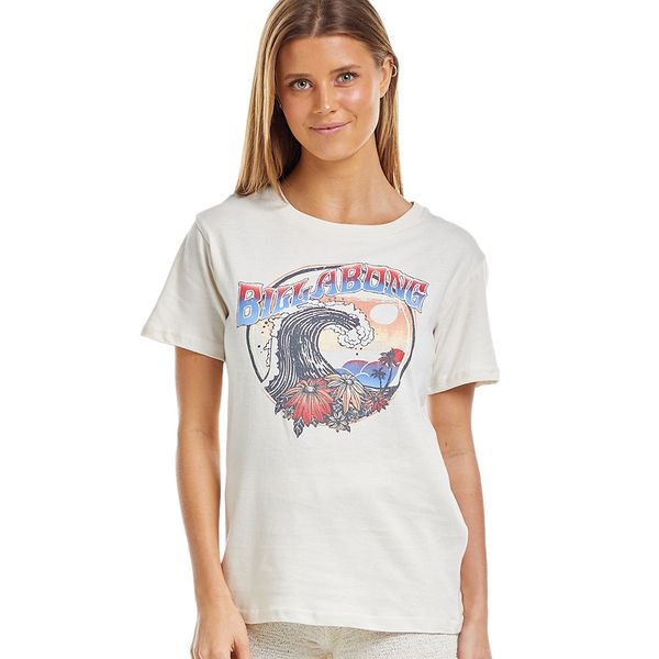 Billabong Rock The Wave Ladies SS T-Shirt - White Cap