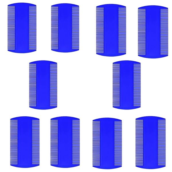 Lucky - Blue Double Sided Fine Tooth Comb, (Pack of 5)