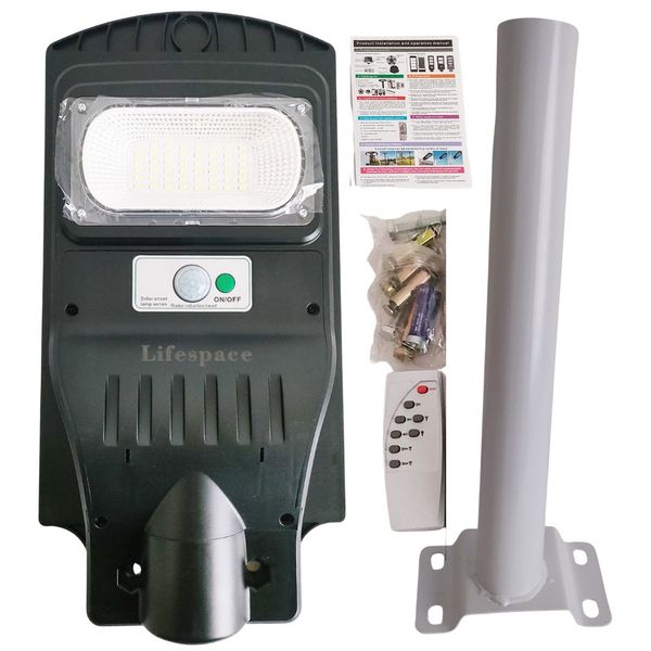 Lifespace Quality Solar Street Light with Mounting Pole - 50 watts