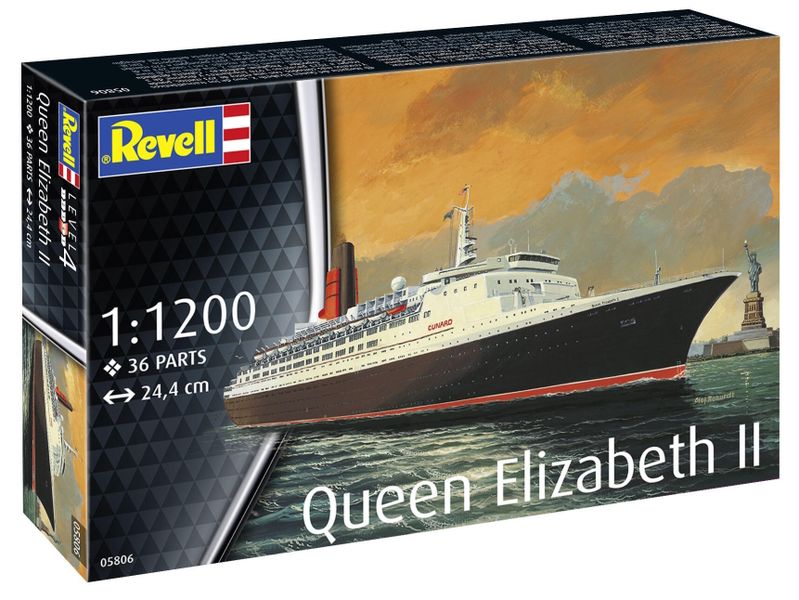Revell 1/1200 Queen Elizabeth II Cruise Ship Plastic Model Kit