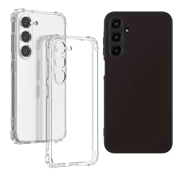 Cover Compatible with Samsung Galaxy A16 Cover + Black Silicone Cover Compatible with A16