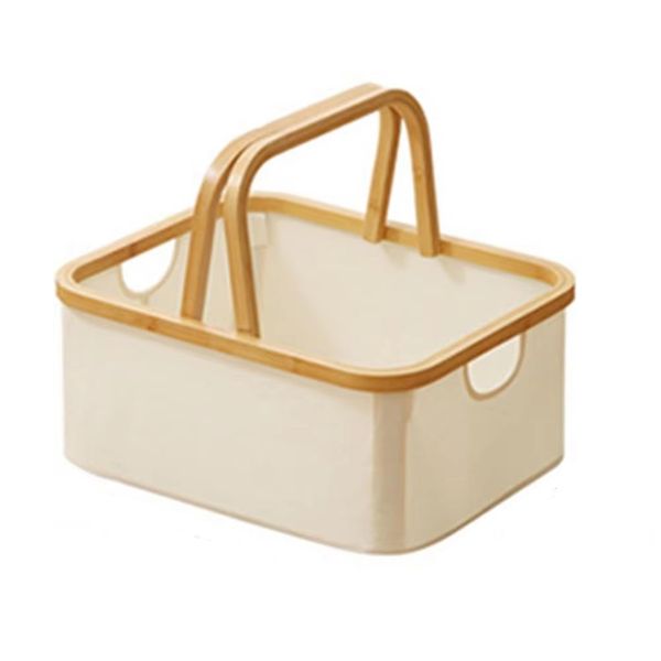 Laundry Storage Basket Desktop Organizer Box Ood Handle Storage Baskets for