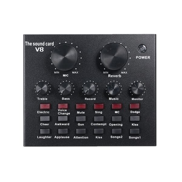 V8 Live Sound Card, Adjustable Mixer, PC/Microphone