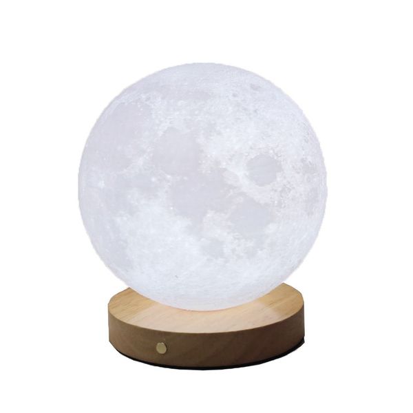 12cm Rechargeable Multi Color Rotating Moon Lamp