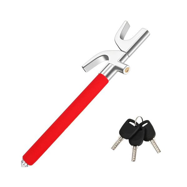 Car Steering Wheel Lock with 3 Keys and Safety Hammer