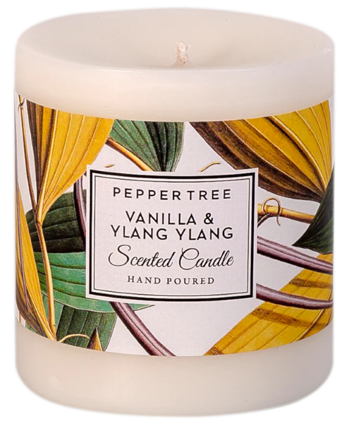Pepper Tree Vanilla &amp; Ylang Ylang Small Scented Pillar Candle 400ml