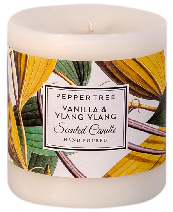 Pepper Tree Vanilla & Ylang Ylang Small Scented Pillar Candle 400ml