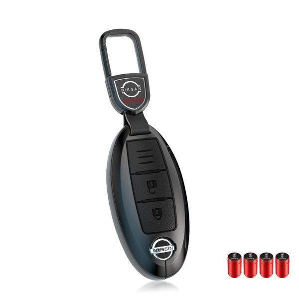 Metal Key Cover with Keychain,Car Key Case Compatible with Nissan