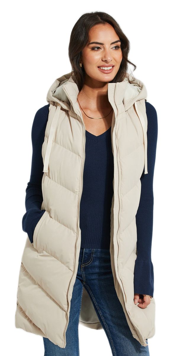 Threadbare Womens Stone Longline Padded Gilet Buy Online in South Africa