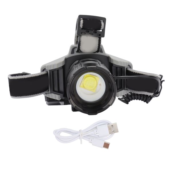 Led Headlamp Telescopic Zoom TYPE C Charging Waterproof Led Head Flash