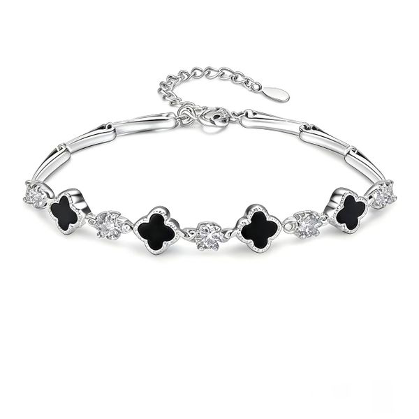 Girls 925 Sterling Silver Hook &amp; Loop Strap, Sliding Buckle Bracelets