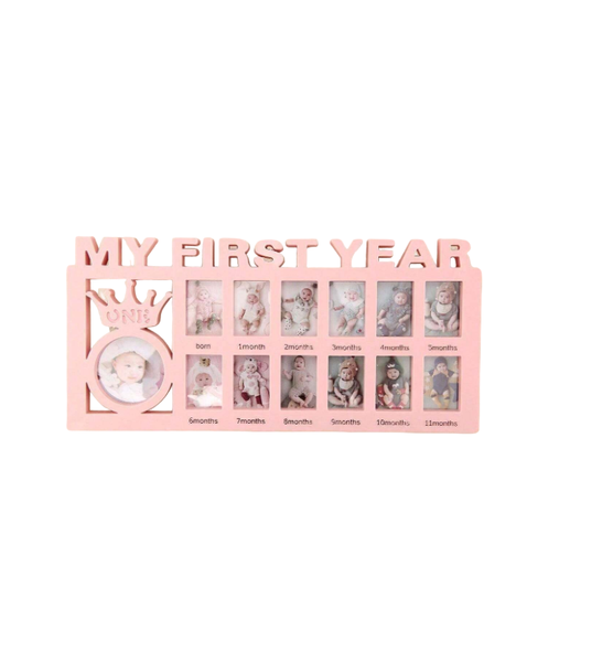 Baby's First Year Celebration Family Photo Frame