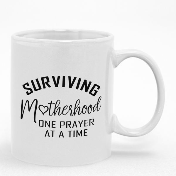 Mom Mug Idea - Surviving Motherhood One Prayer At A Time Christian Gift