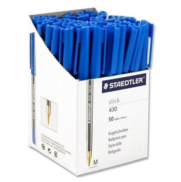 Staedtler Stick Ballpoint Pen Medium Blue 50s