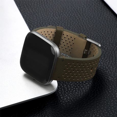 Fitbit versa sale 2 rose gold watch with horween bands