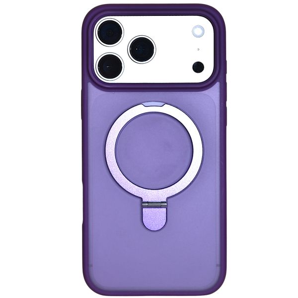 Magnetic Ring Stand Case - Compatible with iPhone - Elegant Purple