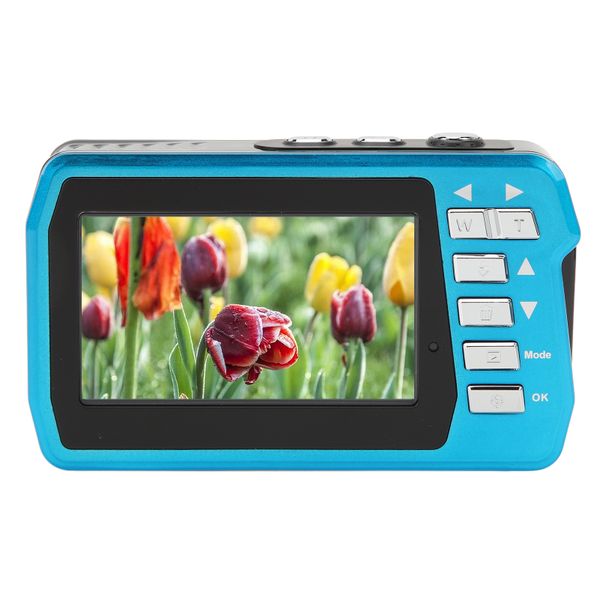 Dual Screen Digital Camera, 56MP, 18x Video, 10ft Waterproof, Built-in Mic