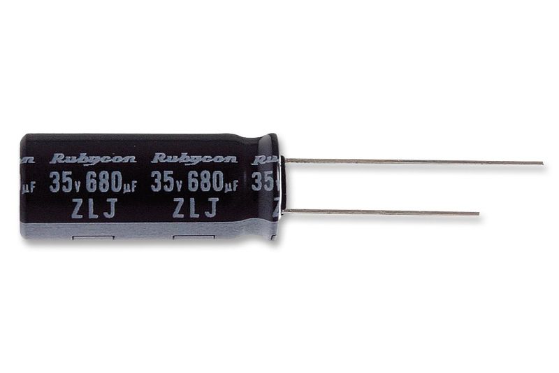 Rubycon (50ZLJ470M12.5X20) Electrolytic Capacitor, Miniature, 470µF, 50V