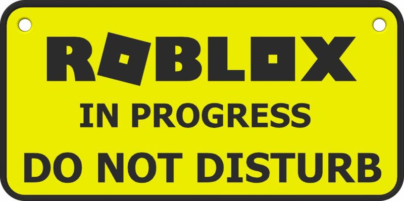 3D Printed "Roblox In Progress" Door Sign - Gamer Room Wall Decor