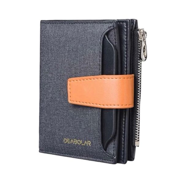 Men Leather Wallet Zip Coin Purse Bifold Card Holder