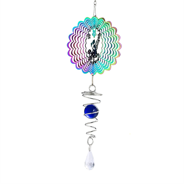 Fairy Kinetic Gradient Color Wind Spinner Sculpture 3D Wind Chimes