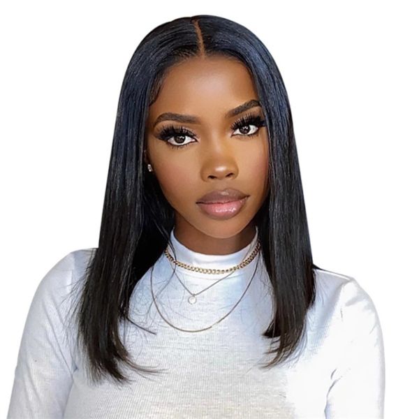 12 inch Shoulder Length Split Straight African Black Headband