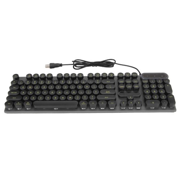 Waterproof RGB Keyboard Round Keys, Punk Black