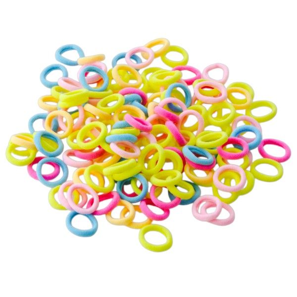 140-Piece Super Tiny Colorful Elastic Hair Ties - Multicolor