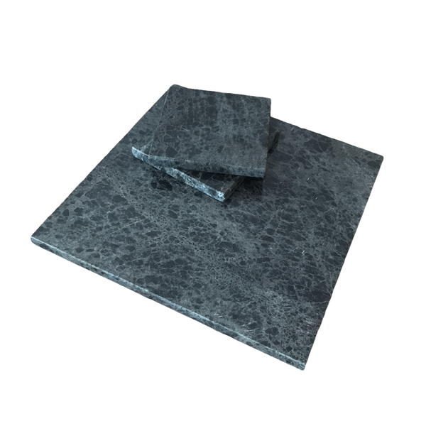 JB Designs Luxury Contemporary Black Marble Cheeseboard + 2 Coasters Combo