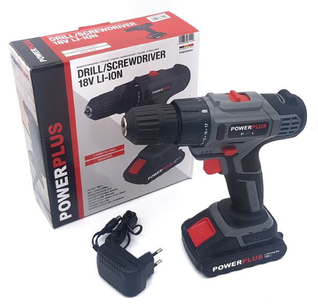 Power Plus - 18V Cordless Compact Screwdriver/Drill - Grey