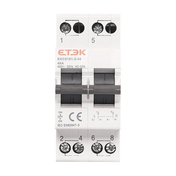 2 Pole 63A Changeover Switch Etek - DIN Rail