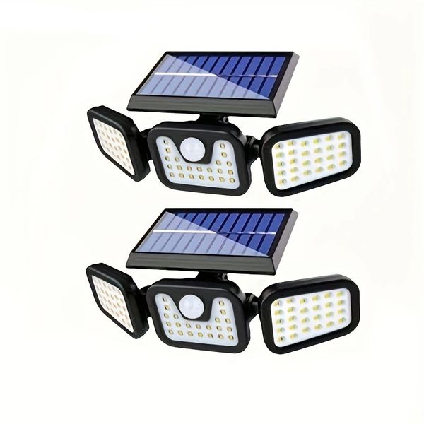 2 Pieces 3 Heads Adjustable Solar Light