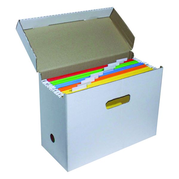 Files White Suspension Filing Box Plus 10 Rainbow Mix Suspension Files