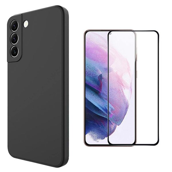 (pack of 2 ) Silicone case &amp; screen protector for Galaxy S22 U/ S22+/S22