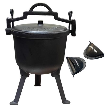 4/7/10/15l cast iron camping potjie three