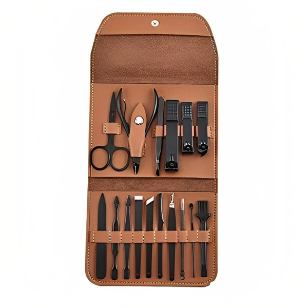 Nail Tool Set Of Sixteen With Brown Bag