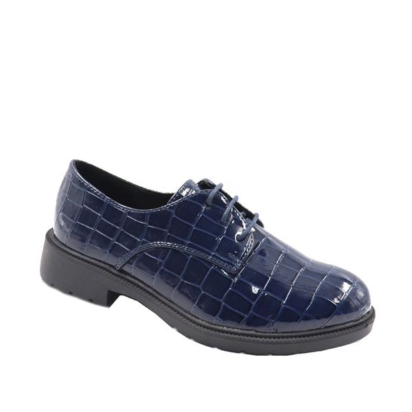 Ladies Croc Pu Lace Up Loafer